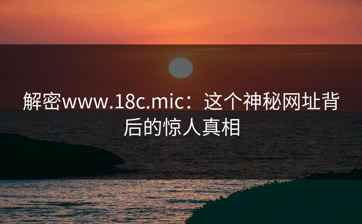解密www.18c.mic：这个神秘网址背后的惊人真相