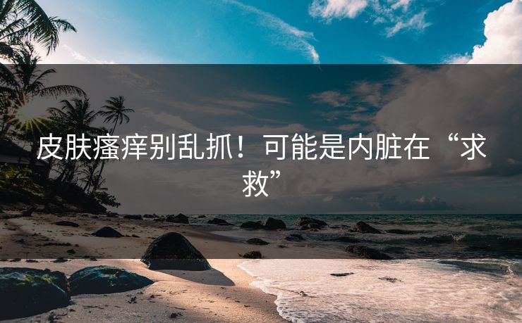 皮肤瘙痒别乱抓！可能是内脏在“求救”