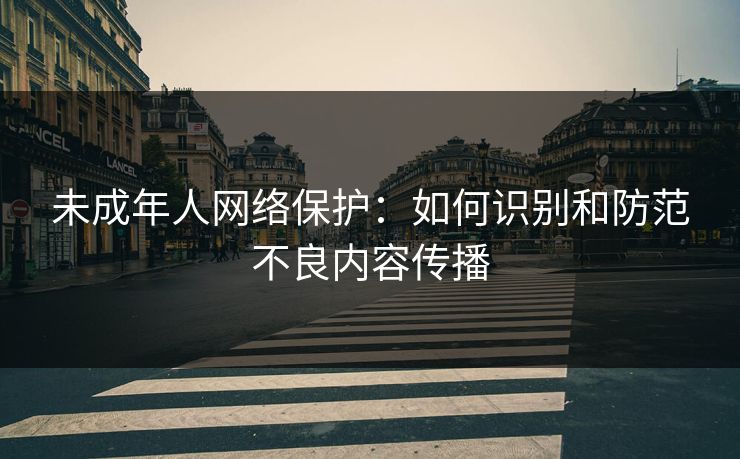 未成年人网络保护：如何识别和防范不良内容传播